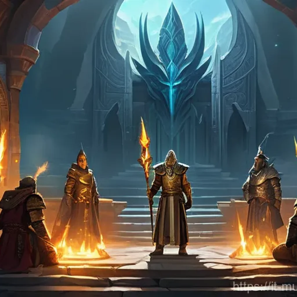 뮤 모나크 클랜 합병 전략 - **Prompt:** A majestic scene depicting the formal alliance of two powerful fantasy guilds. In the fo...