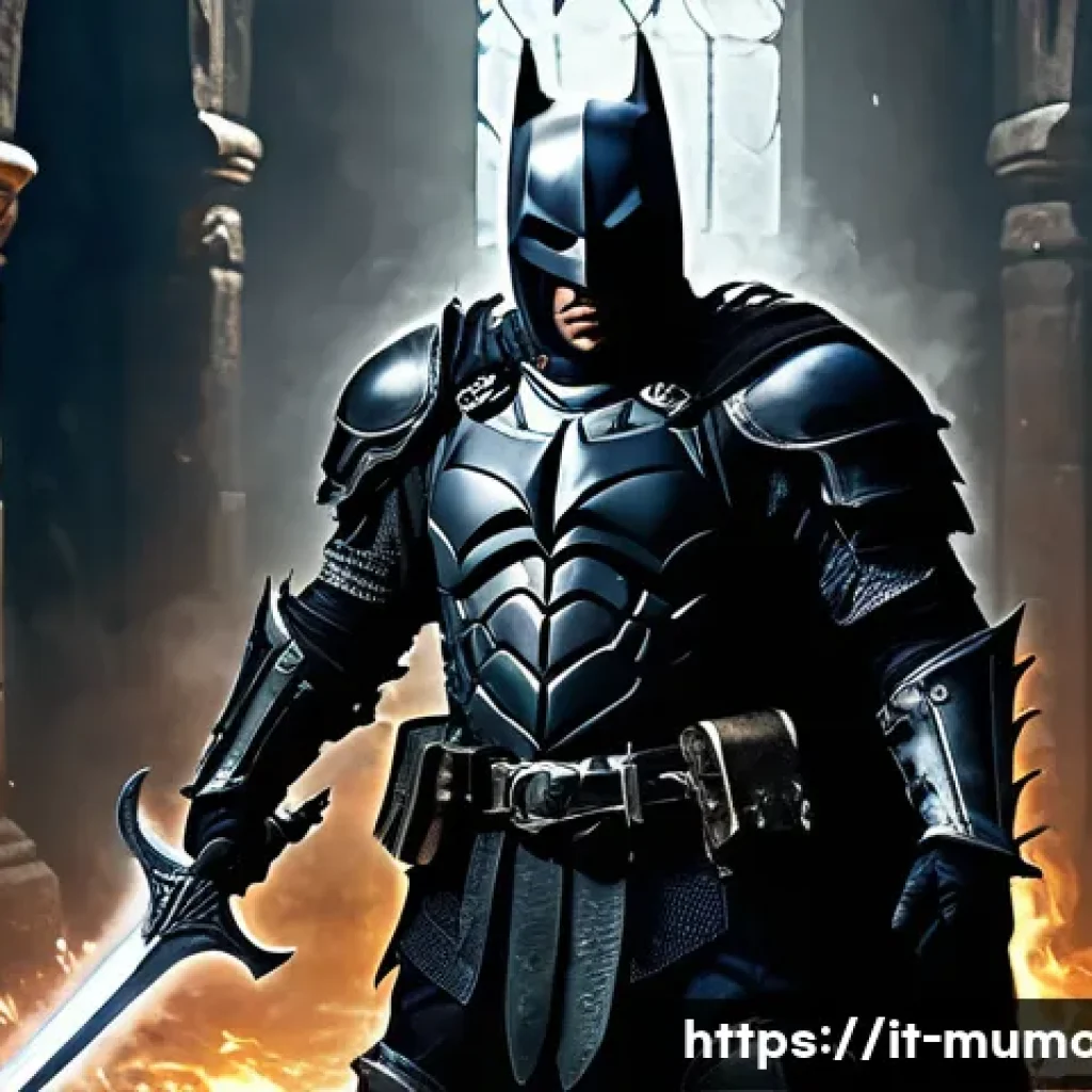 뮤 모나크 자동 사냥 설정 - **Prompt:** "A fierce Dark Knight character clad in shining armor, wielding a massive two-handed swo...