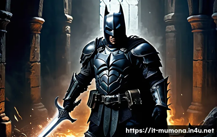 뮤 모나크 자동 사냥 설정 - **Prompt:** "A fierce Dark Knight character clad in shining armor, wielding a massive two-handed swo...