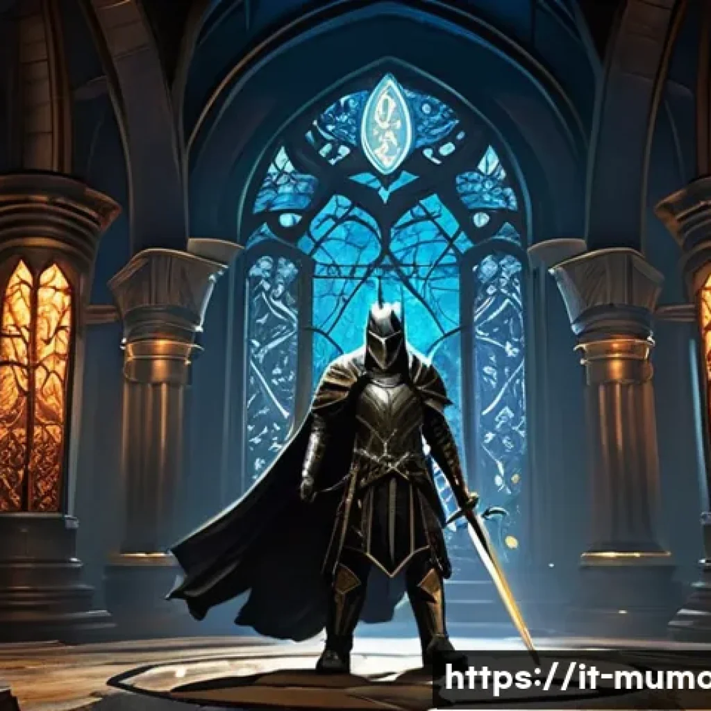 뮤 모나크 초심자 추천 아이템 - **A Hero's First Choice: The Three Paths**
    A highly detailed, epic fantasy art style image depic...