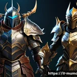 뮤 모나크 시즌 업데이트 정보 - A vibrant fantasy battle scene showcasing dynamic character interactions: a diverse team of armored ...