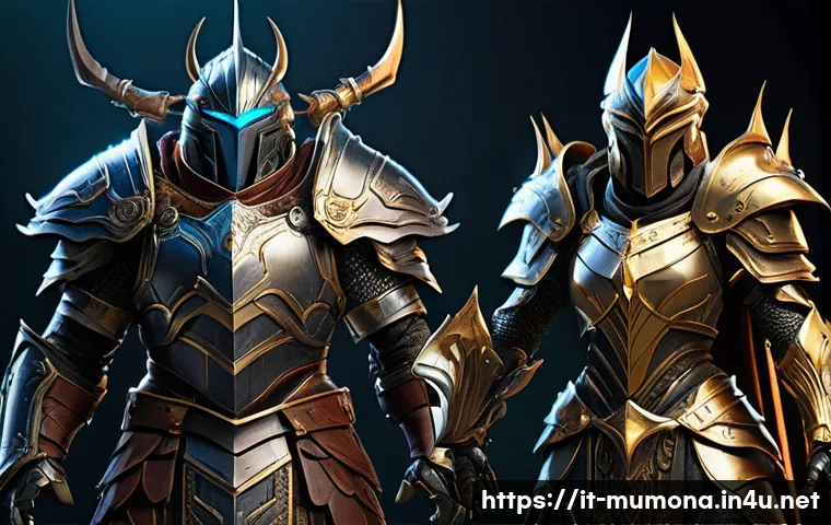 뮤 모나크 시즌 업데이트 정보 - A vibrant fantasy battle scene showcasing dynamic character interactions: a diverse team of armored ...