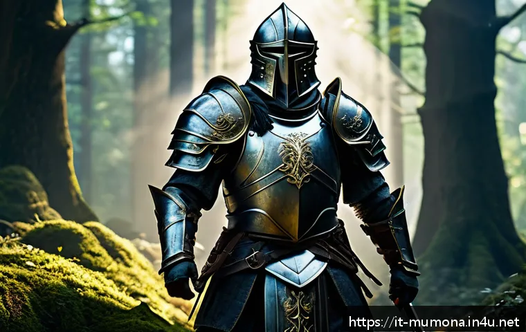 뮤 모나크 신규 유저 공략법 - A dynamic fantasy battle scene featuring a robust Warrior clad in detailed, heavy armor wielding a l...