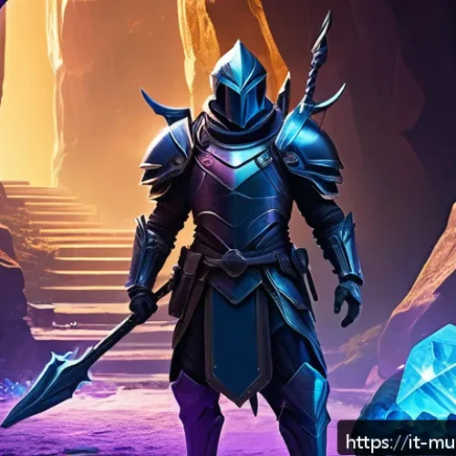 뮤 모나크 채집 콘텐츠 - A detailed fantasy game scene showing a skilled character wearing light armor and carrying upgraded ...